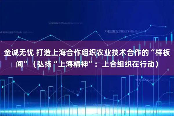 金诚无忧 打造上海合作组织农业技术合作的“样板间”（弘扬“上海精神”：上合组织在行动）